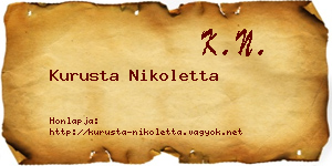 Kurusta Nikoletta névjegykártya
