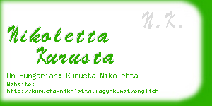 nikoletta kurusta business card